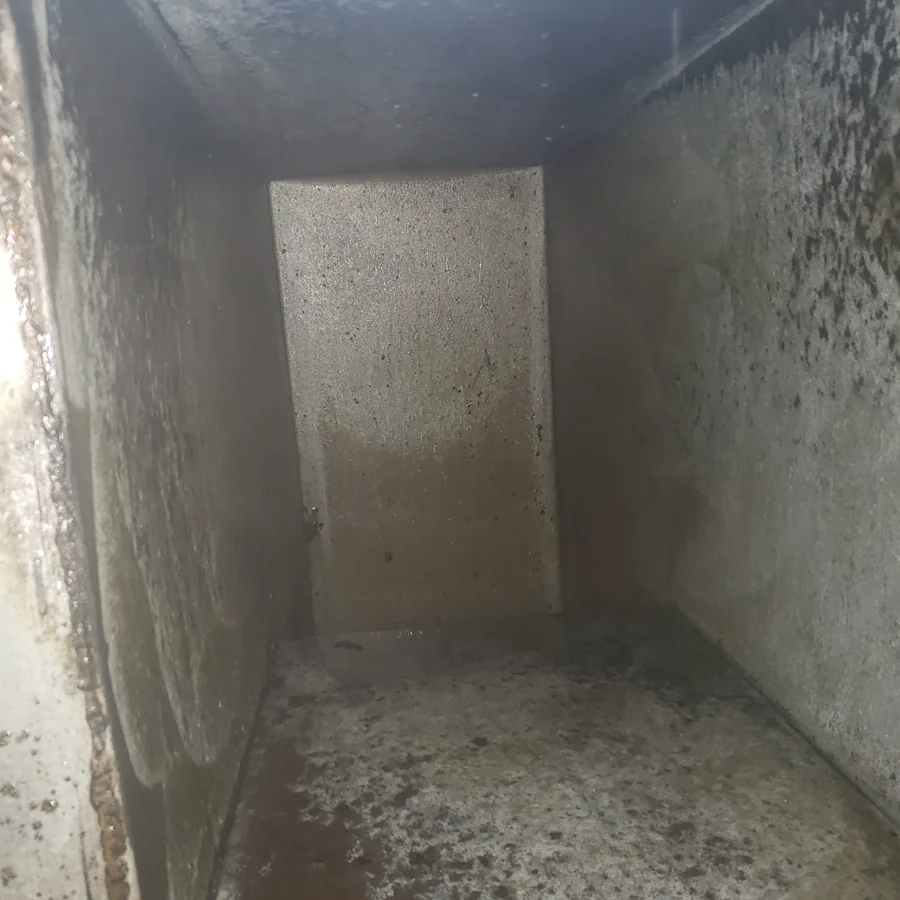 Interior of a commercial exhaust duct